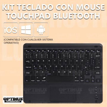 Kit Vidrio templado + Estuche Protector Goma + Teclado con Mouse Touchpad Bluetooth Tablet Huawei MatePad 11 2021 DBY-W09 OPTIMU