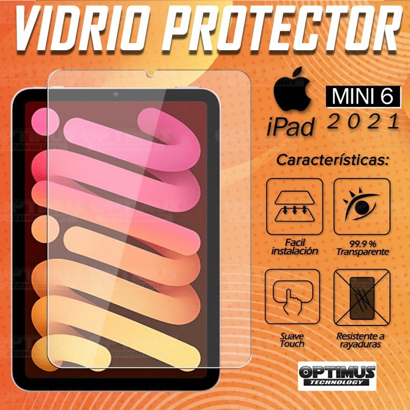 Vidrio Cristal Templado Protector Tablet IPad Mini 6 2021 | OPTIMUS TECHNOLOGY™ | VTP-IPD-MNI-6 |