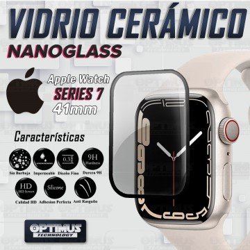 Vidrio Templado Protector Cerámico Para Reloj Smartwatch Apple Watch iWatch Series 7 41mm OPTIMUS TECHNOLOGY™ - 3