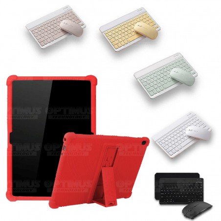 Kit Case Forro Protector Antigolpes + Teclado y Mouse Ratón Bluetooth para Tablet Lenovo Tab M10 Tb-x505f