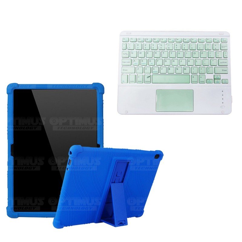 Kit Case Estuche Protector Antigolpes + Teclado Mouse Touchpad Bluetooth para Tablet Lenovo Tab M10 Tb-x505f OPTIMUS TECHNOLOGY™