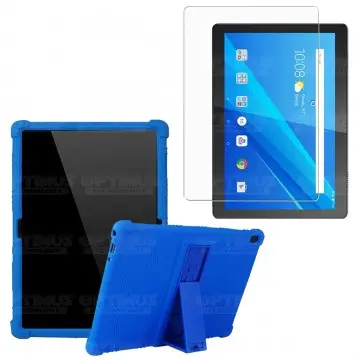 Kit Vidrio templado + Estuche Protector Goma + Teclado con Mouse Touchpad Bluetooth Tablet Lenovo Tab M10 Tb-x505f OPTIMUS TECHN