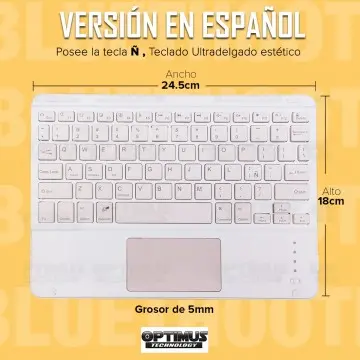 Kit Vidrio templado + Estuche Protector Goma + Teclado con Mouse Touchpad Bluetooth Tablet Lenovo Tab M10 Tb-x505f OPTIMUS TECHN