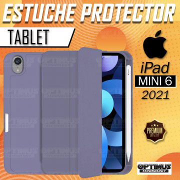 Kit Vidrio templado + Estuche Protector portalápiz + Teclado y Mouse Bluetooth para Tablet IPad Mini 6 2021 OPTIMUS TECHNOLOGY™ 