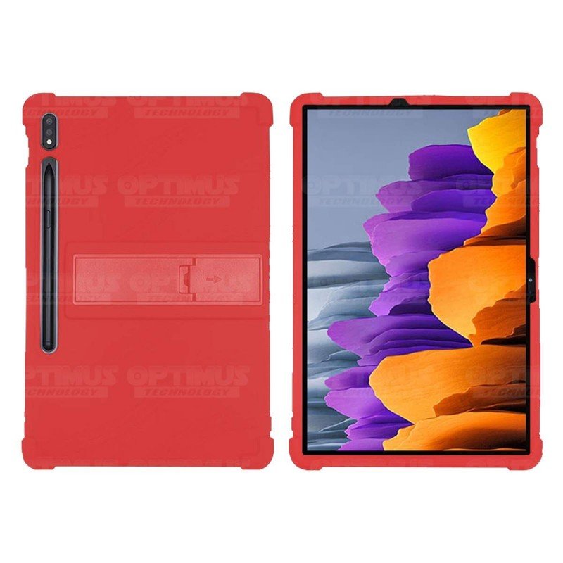 Kit Vidrio templado y Estuche Protector de goma antigolpes con soporte Tablet Samsung Galaxy Tab S7 Wifi SM-T870NZK 11 Pulgadas 