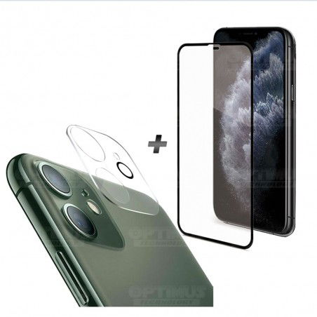 Kit para celular smartphone iPhone 11 Vidrio Templado de cámara + Cristal ceramico protector de pantalla