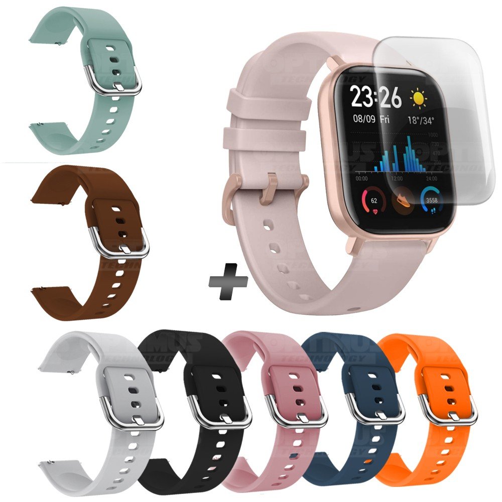 Kit Reloj Inteligente Xiaomi Amazfit Gts + Correa Pulso Adicional + Buff  Screen Protector Color Rosa - Pulso Adicional Marron