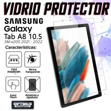 Vidrio Cristal Templado Protector Tablet Samsung Galaxy Tab A8 10.5 2021 - 2022 SM-x200, SM-x205 OPTIMUS TECHNOLOGY™ - 3